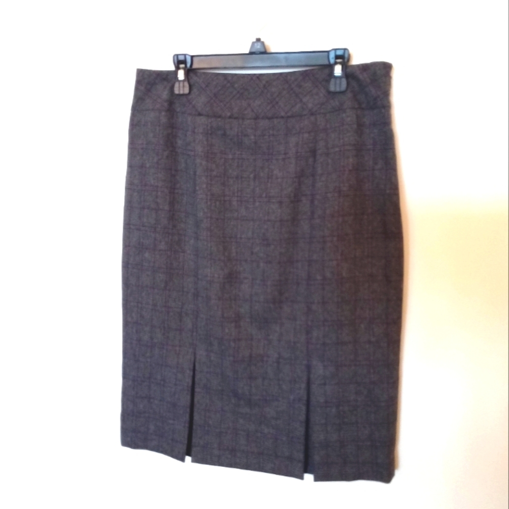 Black Label by EVAN-PICONE Plaid Pencil Skirt Grey & Purple Size 4